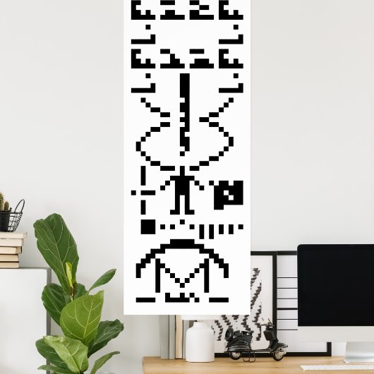 Arecibo Binary Message 1974 Poster (Heimbüro)