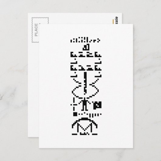 Arecibo Binary Message 1974 Postkarte (Vorne/Hinten)