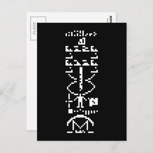 Arecibo Binary Message 1974 Postkarte (Vorne/Hinten)