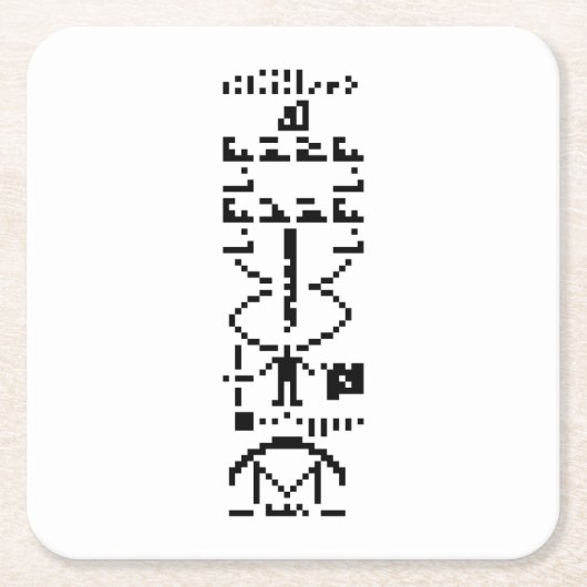 Arecibo Binary Message 1974 Rechteckiger Pappuntersetzer (Vorderseite)