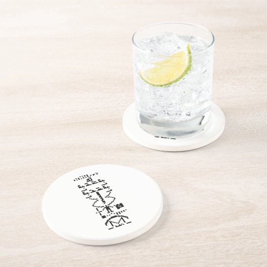 Arecibo Binary Message 1974 Sandstein Untersetzer (Seite)