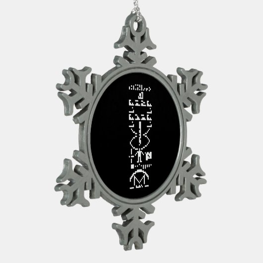 Arecibo Binary Message 1974 Schneeflocken Zinn-Ornament (Links)