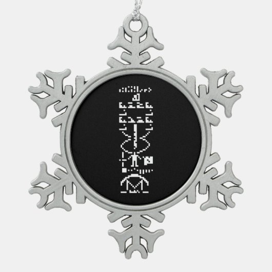 Arecibo Binary Message 1974 Schneeflocken Zinn-Ornament (Vorderseite)