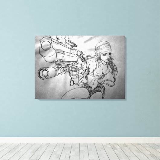 Arek Art - Original Sketch Print - "Sie ist schlec Leinwanddruck (Insitu (Holzboden))