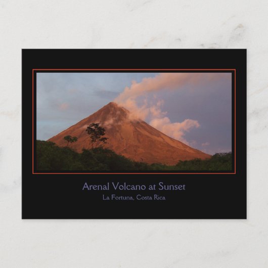 Arenal Volcano bei Sonnenuntergang Postkarte (Vorderseite)