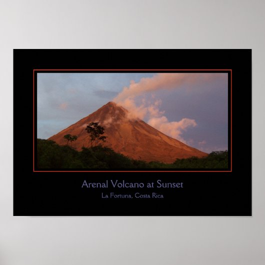 Arenal Vulkan bei Sonnenuntergang Poster (Vorne)