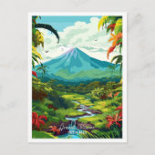 Arenal Vulkan Costa Rica Vintage Reise Postkarte (Vorderseite)
