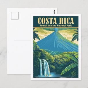 Arenal-Vulkan Costa Rica Vintage-Reiseort Postkarte