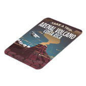 Arenal Vulkan Costa Rica Vintager Cartoon Poster Magnet (Linke Seite)