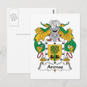 Arenas Familienwappen Postkarte (Vorne/Hinten)
