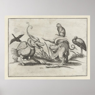 Arent van Bolten's Cat Reiten eines Monsters Poster