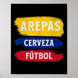 Arepas Bier Fußball Ecuador Flagge Fußball Bier Se Poster