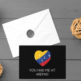 Arepas Funny Zitat kolumbianisches Essen Postkarte