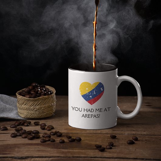 Arepas Funny Zitat kolumbianisches Essen Zweifarbige Tasse