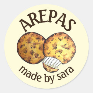 Arepas Maiskuchen aus hausgemachtem Käse Runder Aufkleber