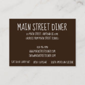 Arepas Südamerikanisches venezolanisches Essen Visitenkarte (Rückseite)