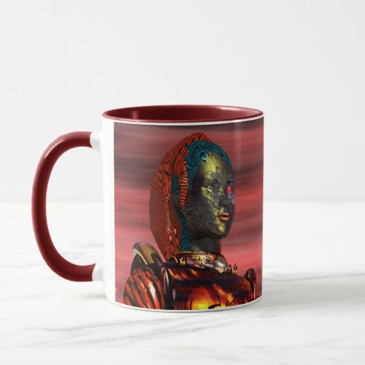 ARES CYBORG PORTRAIT Red Science Fiction Sci-Fi Tasse (Links)
