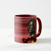 ARES CYBORG PORTRAIT Red Science Fiction Sci-Fi Tasse (VorderseiteRechts)