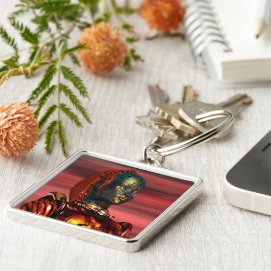 ARES - CYBORGPORTRAIT IM SONNENBEREICH / Science F Schlüsselanhänger (Seite)