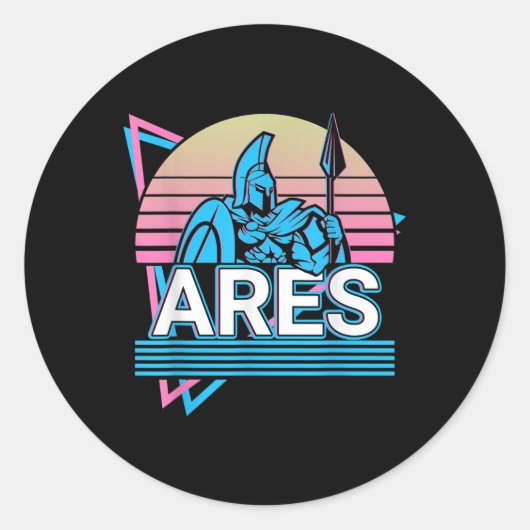 Ares Griechischer Gott Krieg Runder Aufkleber (Vorderseite)