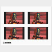 ARES RECHTECKIGER AUFKLEBER (Blatt)