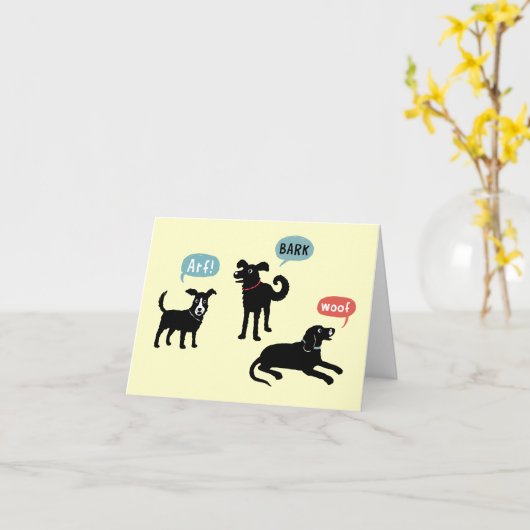 Arf Bark Woof Karte (Gelbe Blume)