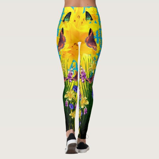 Arful Butterfly Springtime Blume Leggings (Rückseite)