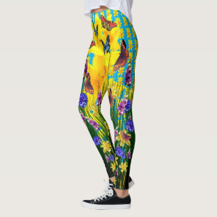 Arful Butterfly Springtime Blume Leggings