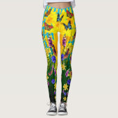 Arful Butterfly Springtime Blume Leggings (Vorderseite)