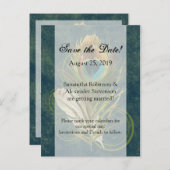 Arful Detail Peacock Feather Save the Date Ankündigungspostkarte (Vorne/Hinten)