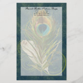 Arful Detail Peacock Feather Stationery Briefpapier (Vorderseite)