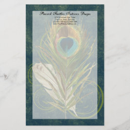 Arful Detail Peacock Feather Stationery Briefpapier