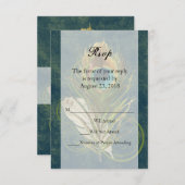 Arful Detail Peacock Feather Wedding Kleiner UAWG RSVP Karte (Vorne/Hinten)