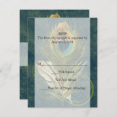 Arful Detail Peacock Feather Wedding RSVP (Vorne/Hinten)