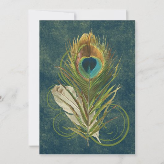 Arful Detail Peacock Wedding 12x18 Save the Date (Rückseite)