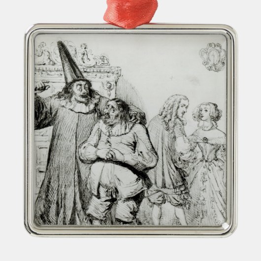 Argan und Monsieur Purgon Silbernes Ornament (Vorne)