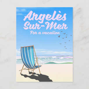 argelès-sur-mer Frankreich-Reiseplakat Postkarte