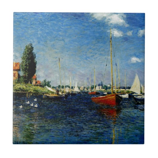 Argenteuil, Kunstmalerei von Claude Monet Fliese (Vorderseite)