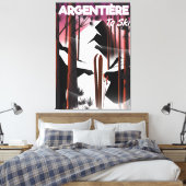 Argentière, Frankreich, Skiposter Leinwanddruck (Insitu (Schlafzimmer))