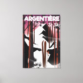 Argentière, Frankreich, Skiposter Leinwanddruck (Vorderseite)