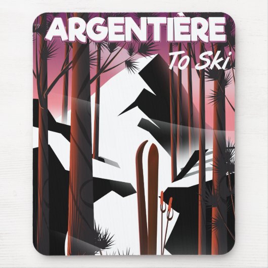 Argentière, Frankreich, Skiposter Mousepad (Vorne)