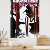 Argentière, Frankreich, Skiposter Poster (Küche)