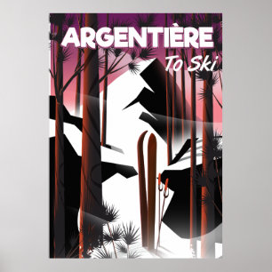 Argentière, Frankreich Skireiseplakat Poster