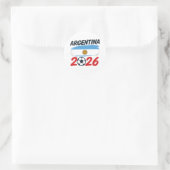 Argentina 2026 Soccer Fan Design Flag Colors Runder Aufkleber (Tasche)