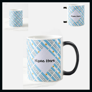 Argentina and Argentine Flag Tiled Personalized Verwandlungstasse