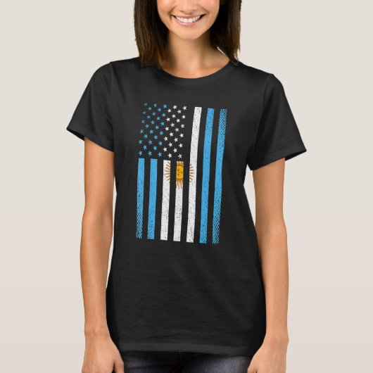 Argentina Argentinian Flag Football Soccer Sport T-Shirt (Vorderseite)