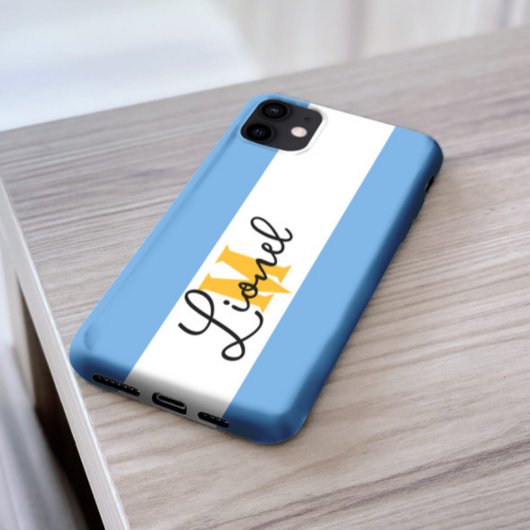Argentina Blue & White Strip Individuelle Name Mon Case-Mate iPhone Hülle