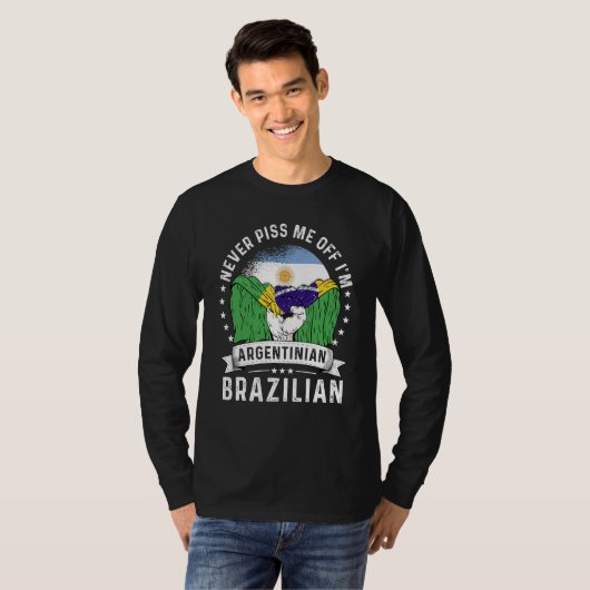 Argentina Flag Brazil Grown Humor Citizen Pride T-Shirt (Vorne ganz)