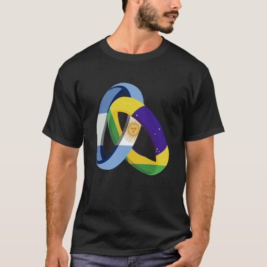 Argentina Flag Brazil Grown Ring Marriage Wedding T-Shirt (Vorderseite)