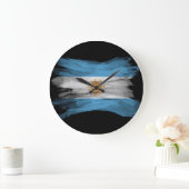 Argentina Flag Brush Stroke Große Wanduhr (Zuhause)